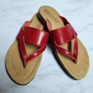Klimatsakis Real Leather Red Thong Sandal 9.5 / 41